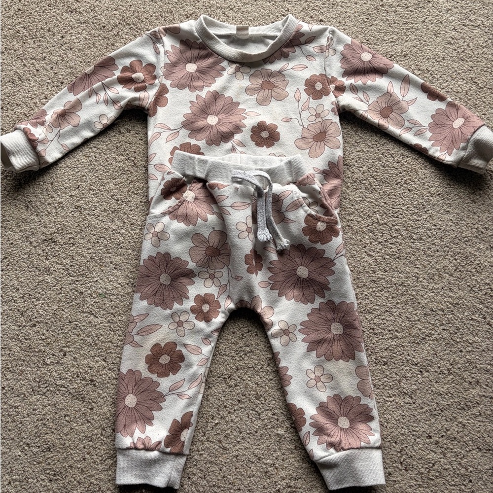 Floral Long Sleeve Baby Outfit